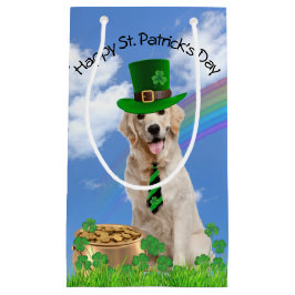 Irish Golden Retriever mit Pot of Gold Kleine Geschenktüte