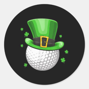 Irish Golf St Patricks Day Leprechaun Hat Kleeblat Runder Aufkleber