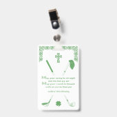 Irish Golfers Segen Card Ausweis (Vorderseite mit Clip)