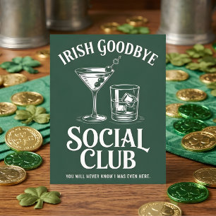 Irish Goodbye Sozialclub Trink Humor Feiertagskarte