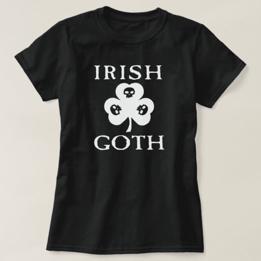 Irish Goth Kleeblatt Skulls T-Shirt (Design vorne)