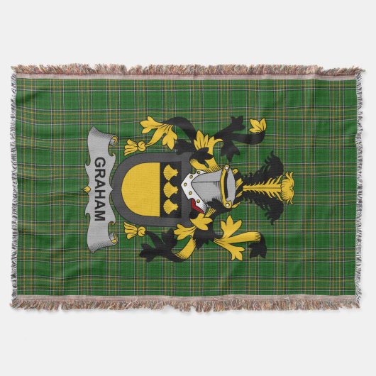 Irish Graham oder Grahan Coat of Arms Familienwapp Decke (Vorderseite)