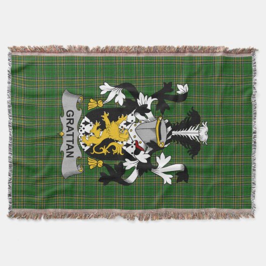 Irish Grattan oder McGrattan Coat of Arms Family C Decke (Vorderseite)