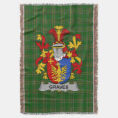 Irish Graves oder Greaves Coat of Arms Familienwap Decke (Vorderseite Vertikal)