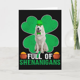 Irish Great Pyrenees Hund voller Streiche St. Patr Karte