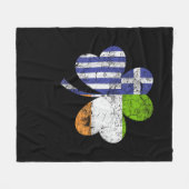 Irish Greece Flag Ireland Kleeblatt St Patricks Da Fleecedecke (Vorderseite (Horizontal))