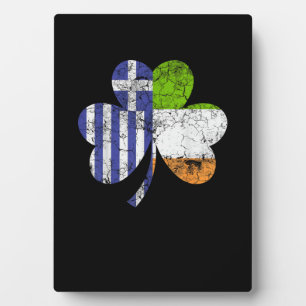 Irish Greece Flag Ireland Kleeblatt St Patricks Da Fotoplatte