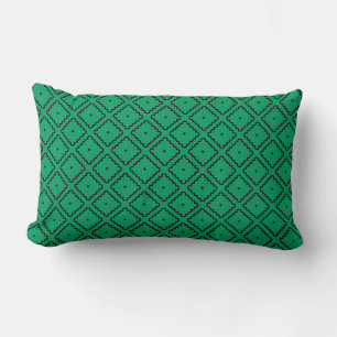 Irish Green and Black Square Pattern Lendenkissen