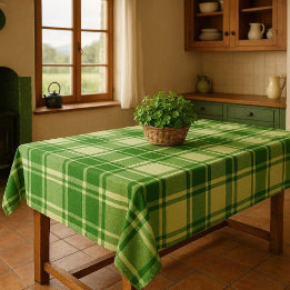 Irish Green and White Plaid Tischdecke