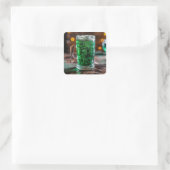 Irish Green Beer Quadratischer Aufkleber (Tasche)