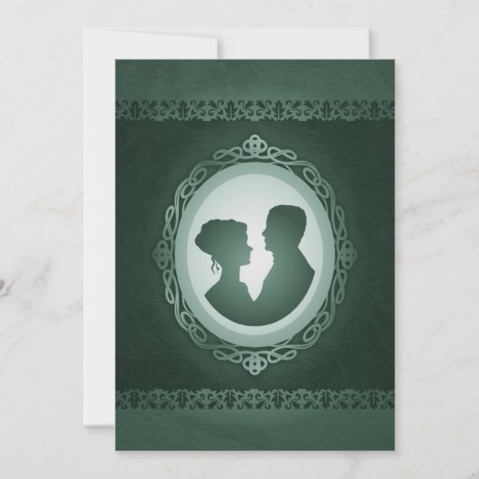 Irish Green Cameo Wedding Einladungen (Vorderseite)