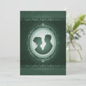 Irish Green Cameo Wedding Einladungen (Stehend Vorderseite)