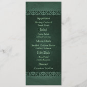 Irish Green Cameo Wedding Menu Cards Menükarte (Rückseite)