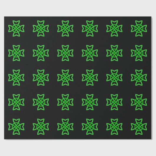 Irish Green Celtic Knot Geschenkpapier (Flach)