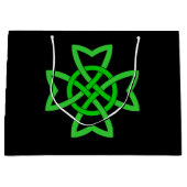 Irish Green Celtic Knot Große Geschenktüte (Vorderseite)