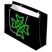 Irish Green Celtic Knot Große Geschenktüte (Vorderseite Schrägansicht)