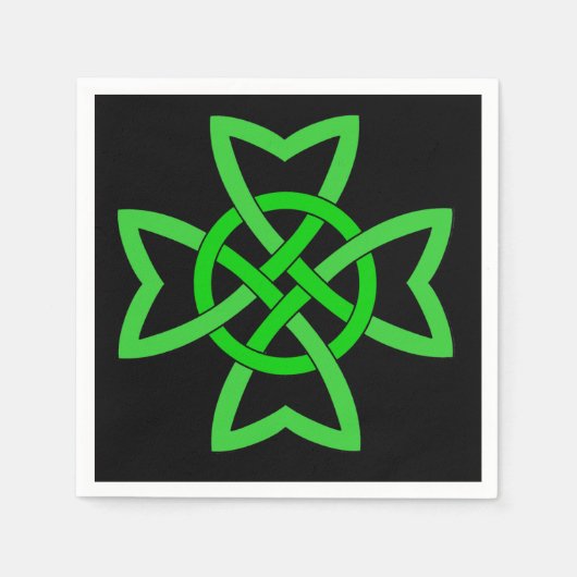 Irish Green Celtic Knot Serviette (Vorderseite)