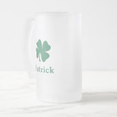 Irish Green Cloue Personalisiert Monogram Name Mattglas Bierglas (Vorderseite Links)