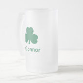 Irish Green Cloue Personalisierter Nachname Mattglas Bierglas (Vorderseite Links)