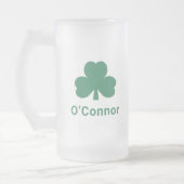Irish Green Cloue Personalisierter Nachname Mattglas Bierglas (Links)