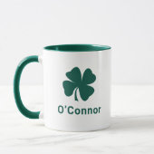 Irish Green Cloue Personalisierter Nachname Tasse (Links)