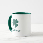 Irish Green Cloue Personalisierter Nachname Tasse (Vorderseite Links)