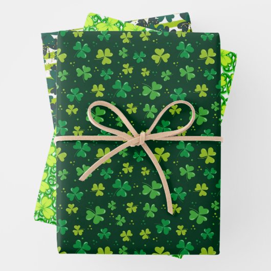 Irish Green Clover Geschenkpapier Set (Beispiel)