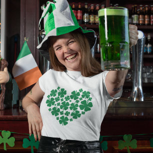 Irish Green Clover Heart St. Patrick's Day T-Shirt