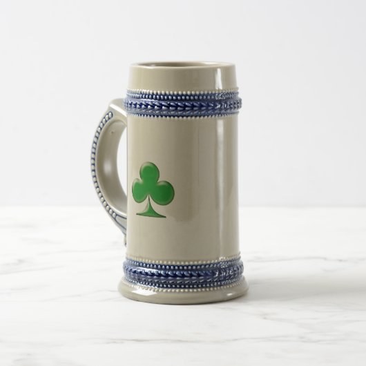 Irish Green Clover Kleeblatt Bierglas (Vorderseite Links)