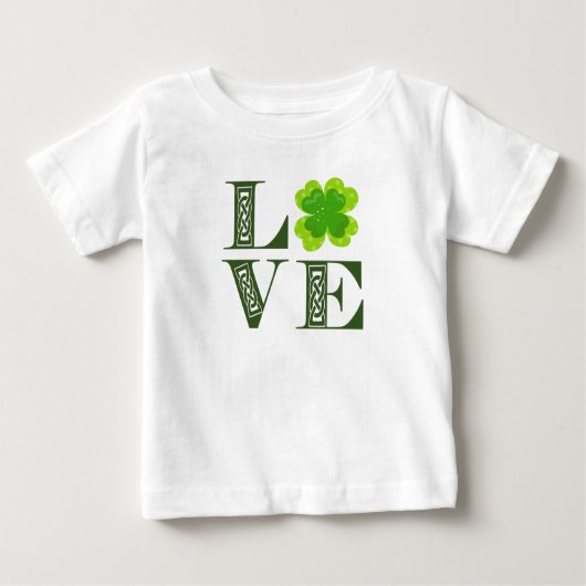 Irish Green Clover Kleeblatt Celtic Knot LIEBE T-S Baby T-shirt (Vorderseite)