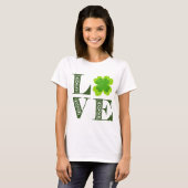Irish Green Clover Kleeblatt Celtic Knot LIEBE T-S T-Shirt (Vorne ganz)