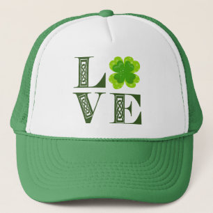 Irish Green Clover Kleeblatt Celtic Knot LIEBE T-S Truckerkappe
