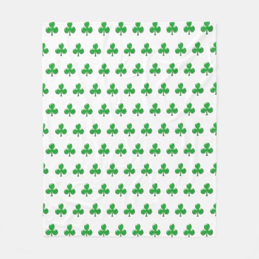 Irish Green Clover Kleeblatt Fleecedecke (Vorderseite)