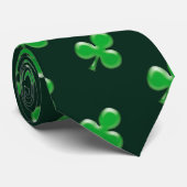 Irish Green Clover Kleeblatt Krawatte (Gerollt)