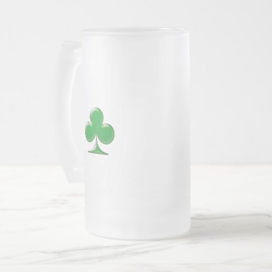 Irish Green Clover Kleeblatt Mattglas Bierglas (Vorderseite Links)