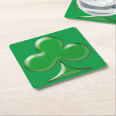 Irish Green Clover Kleeblatt Rechteckiger Pappuntersetzer (angewinkelt)