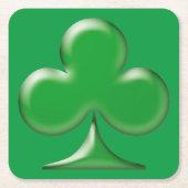 Irish Green Clover Kleeblatt Rechteckiger Pappuntersetzer (Vorderseite)