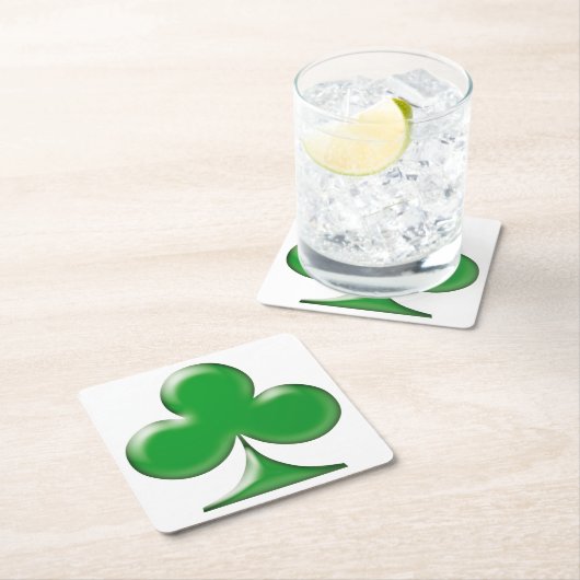 Irish Green Clover Kleeblatt Rechteckiger Pappuntersetzer (Vor Ort)