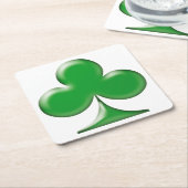 Irish Green Clover Kleeblatt Rechteckiger Pappuntersetzer (angewinkelt)