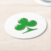 Irish Green Clover Kleeblatt Runder Pappuntersetzer (Angewinkelt)