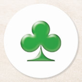 Irish Green Clover Kleeblatt Runder Pappuntersetzer (Vorderseite)