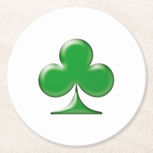 Irish Green Clover Kleeblatt Runder Pappuntersetzer (Vorderseite)