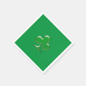 Irish Green Clover Kleeblatt Serviette (Ecke)