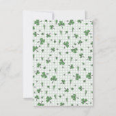 Irish Green Clovers and Hearts Kindergeburtstag Dankeskarte (Rückseite)