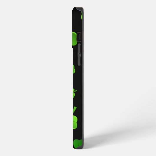 Irish Green Clovers Vier-Blatt Lucky iPhone Hülle (Linke Seite)