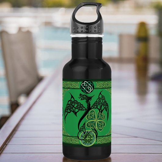 Irish Green Dragon Celtic Edelstahlflasche