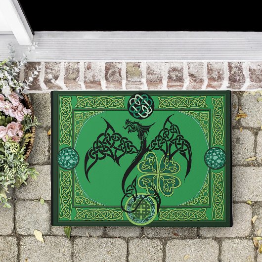 Irish Green Dragon Celtic Fußmatte