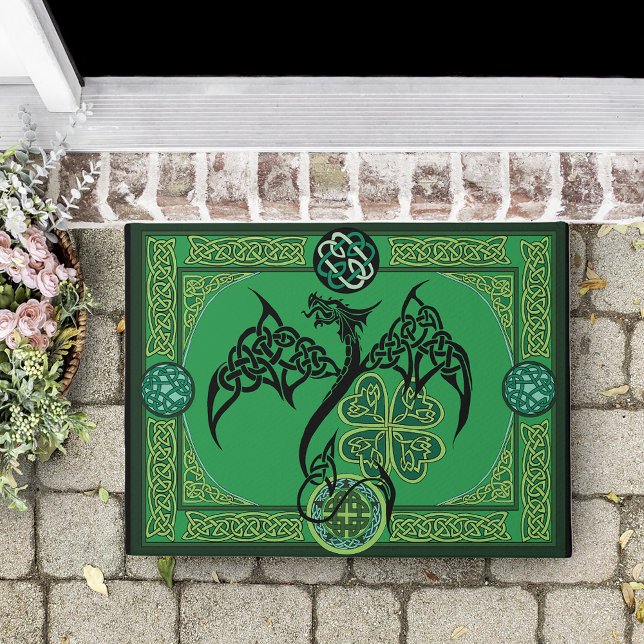 Irish Green Dragon Celtic Fußmatte (Von Creator hochgeladen)