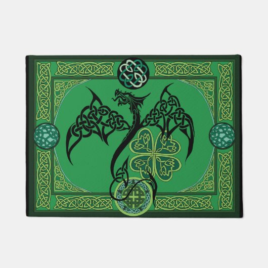 Irish Green Dragon Celtic Fußmatte (Vorderseite)