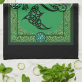 Irish Green Dragon Celtic Geschirrtuch (Gefaltet)
